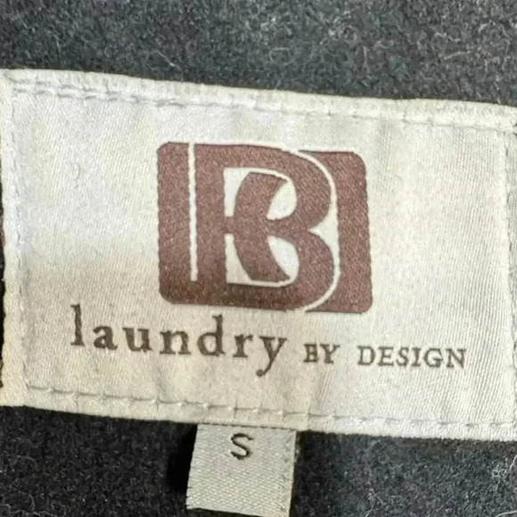 Laundry By Design Wool Front Zip Fit-and-Flare Black Peacoat Gold Hardware Sz S - Picture 12 of 14